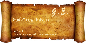 György Edvin névjegykártya